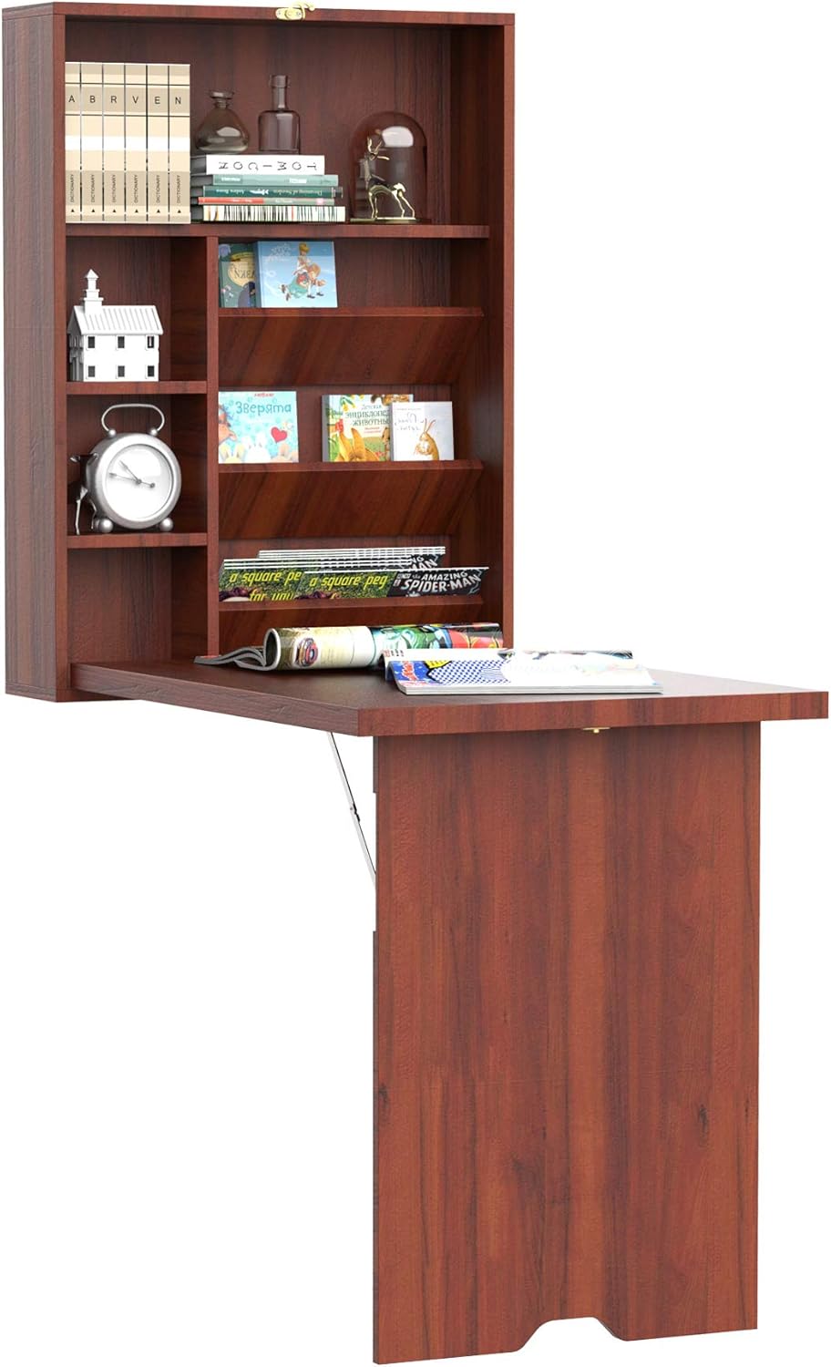 Multi-Function Computer Table Floating Desk with Shelves for Home Office 23.5"D x 37"W x 37"H