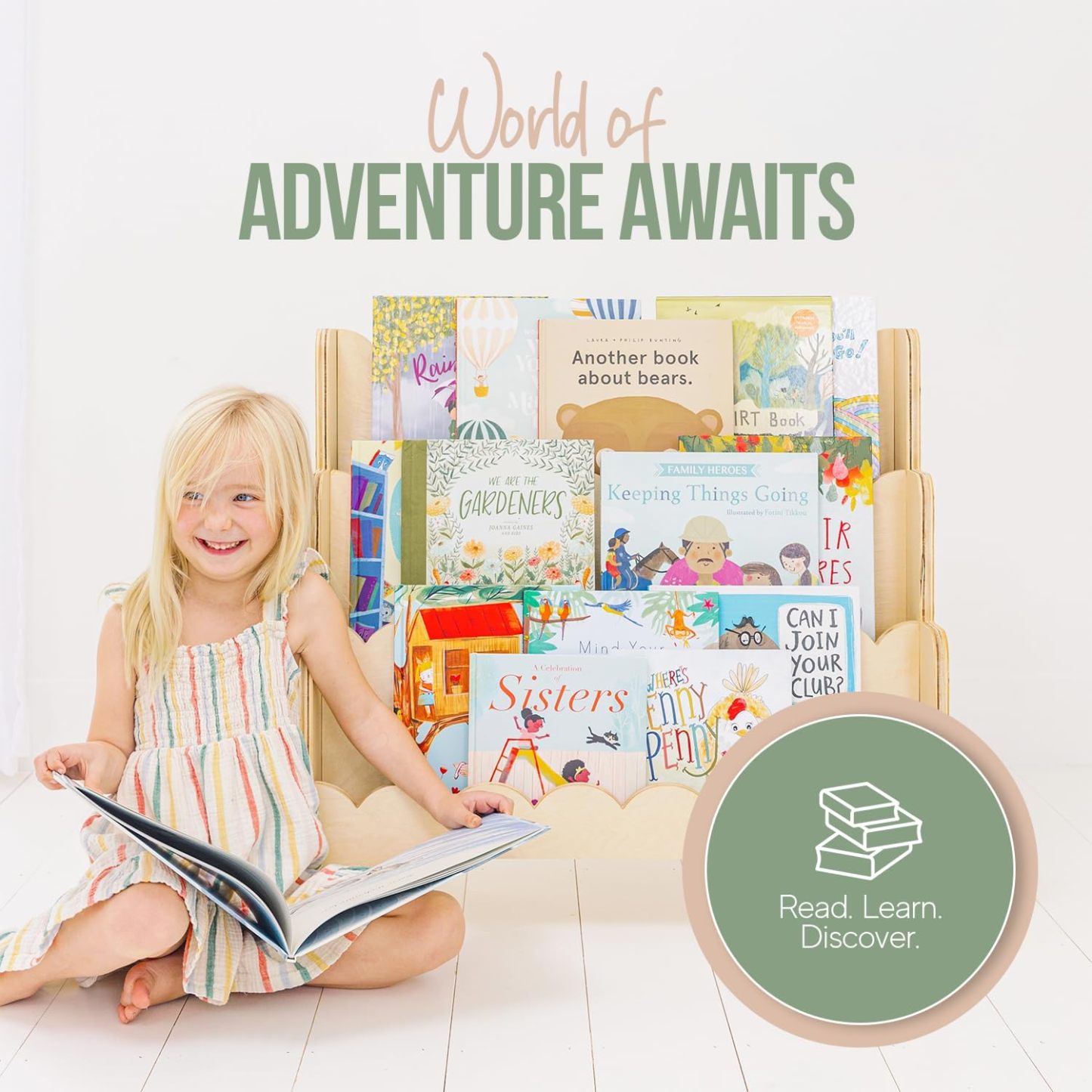 Perfect Height 3-Tier Montessori Bookshelf for Kids