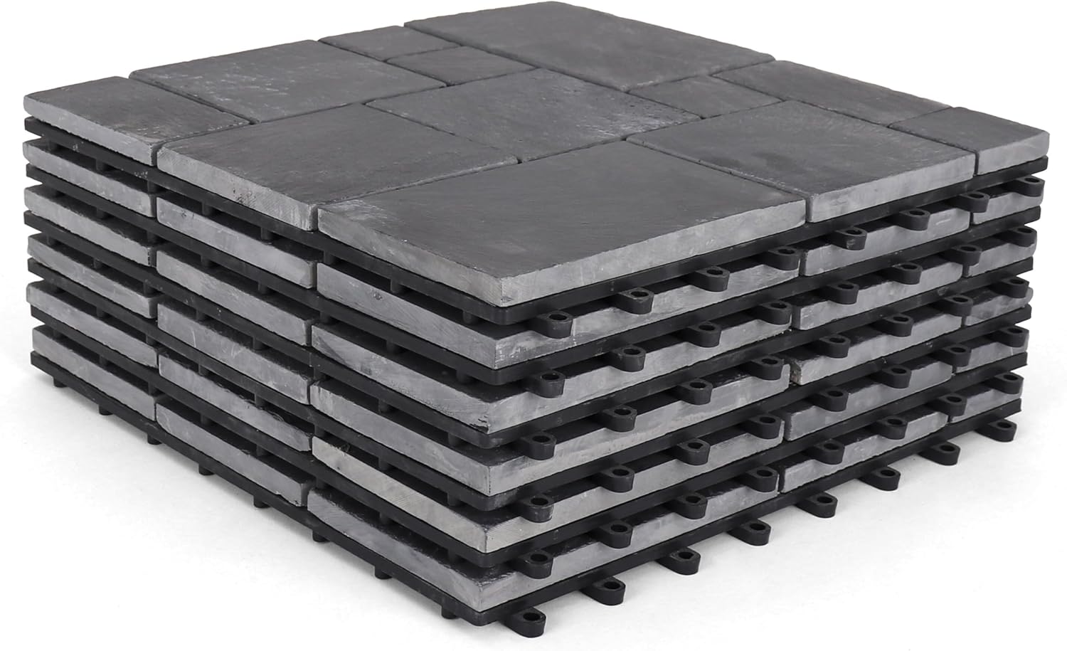 Black Slate Stone Tile 18 Pack - Black