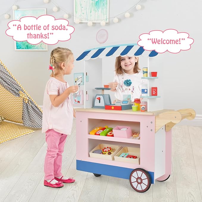 30-Piece Toddler Pretend Play Grocery Store Playset w/Cash Register & Scale