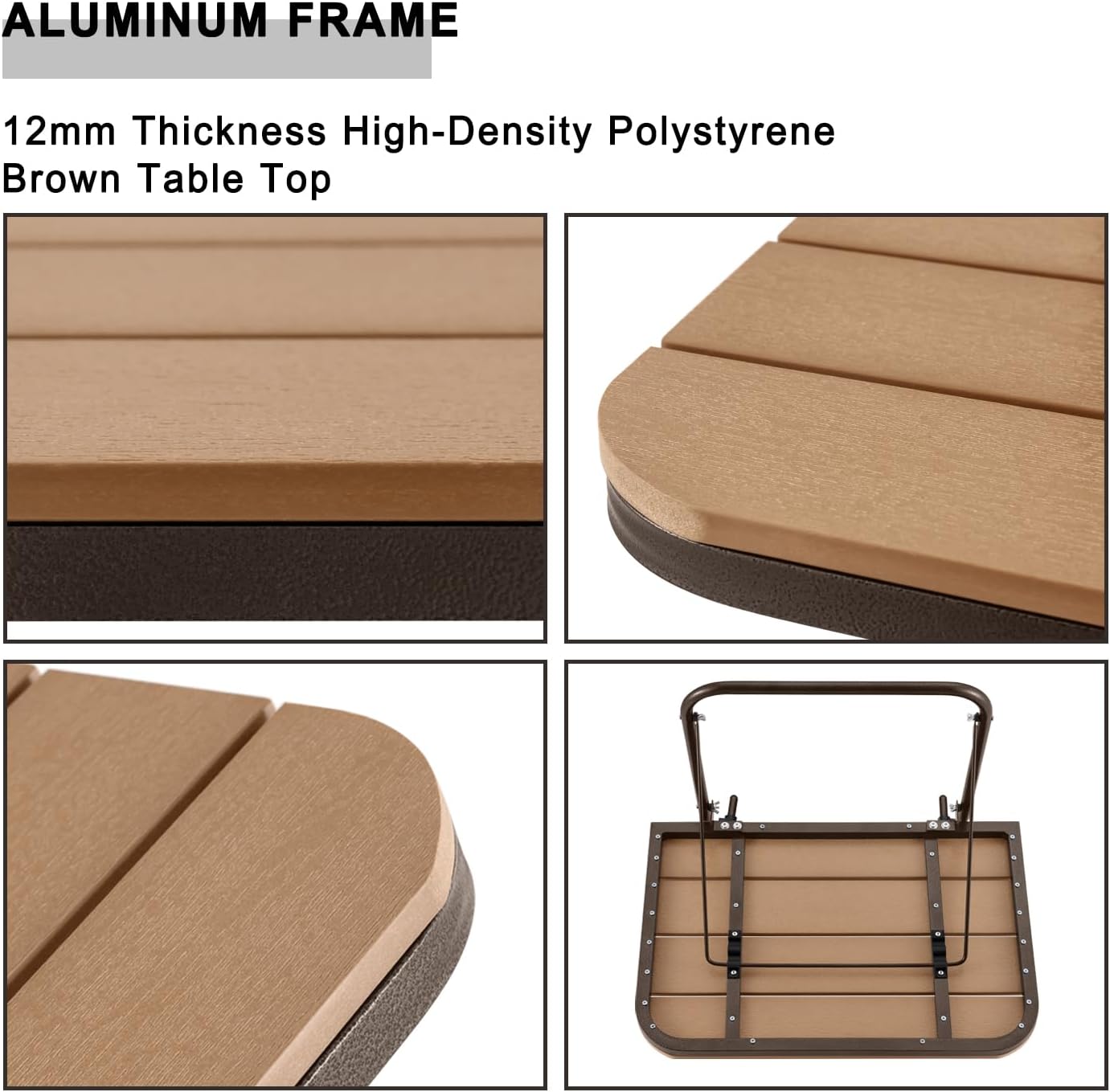 Balcony Railing Table Hanging Folding Balcony Bar Table for Deck Railings Outdoor