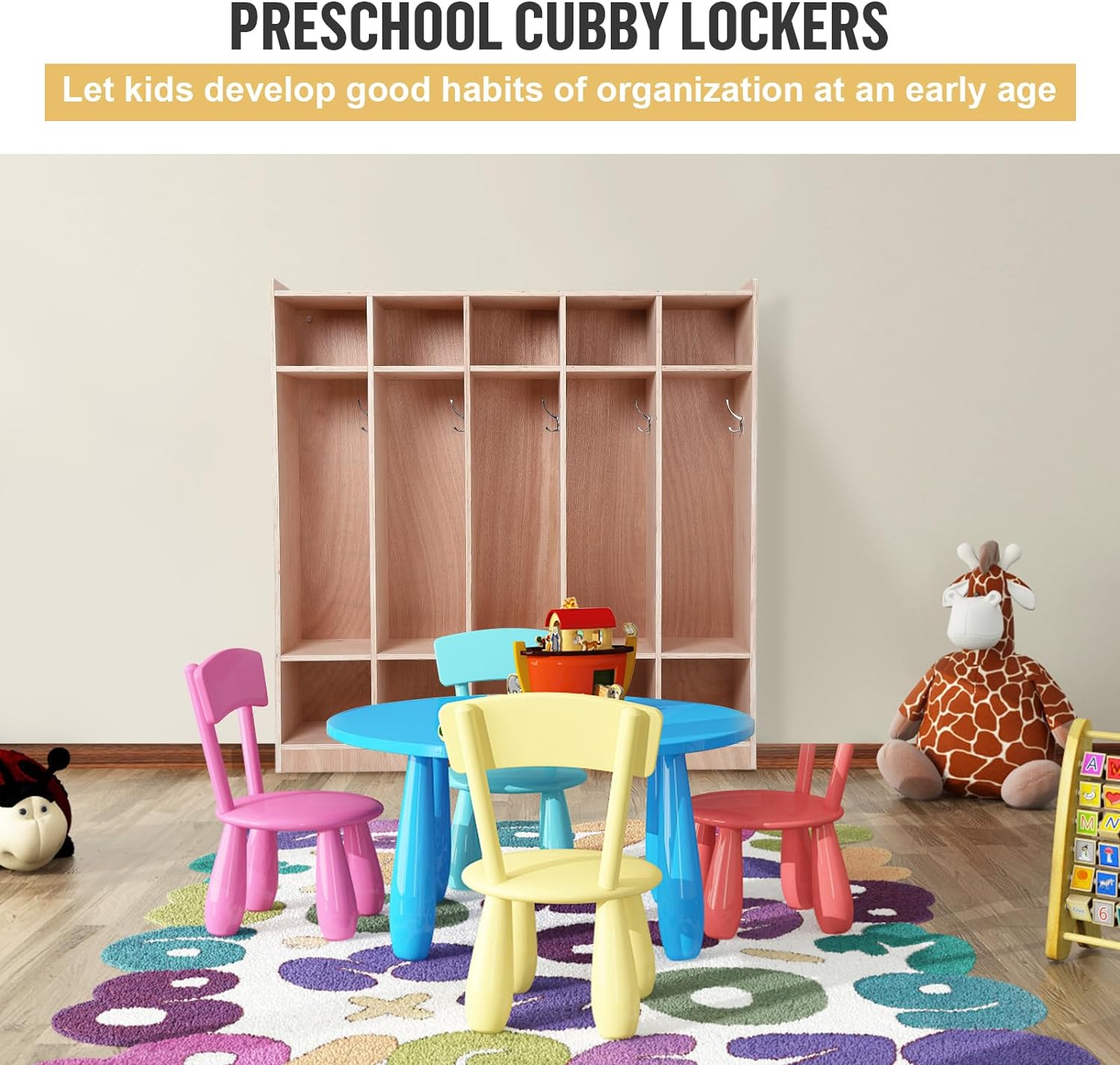5-Section Classroom Coat Locker, 10 Cubbies for Classrooms