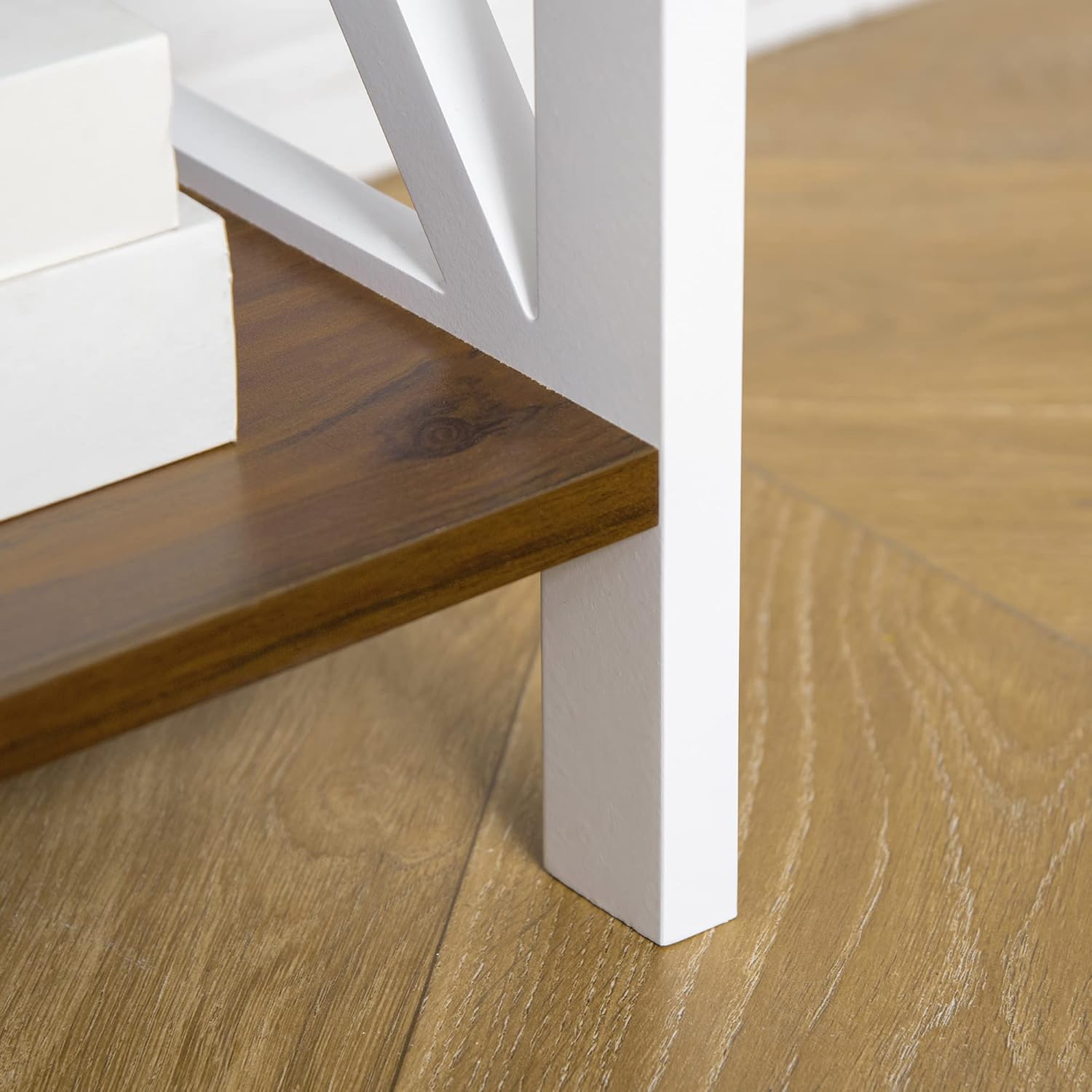 4-Tier Shelving Bookcase Storage Cupboard with Pull Out Drawer