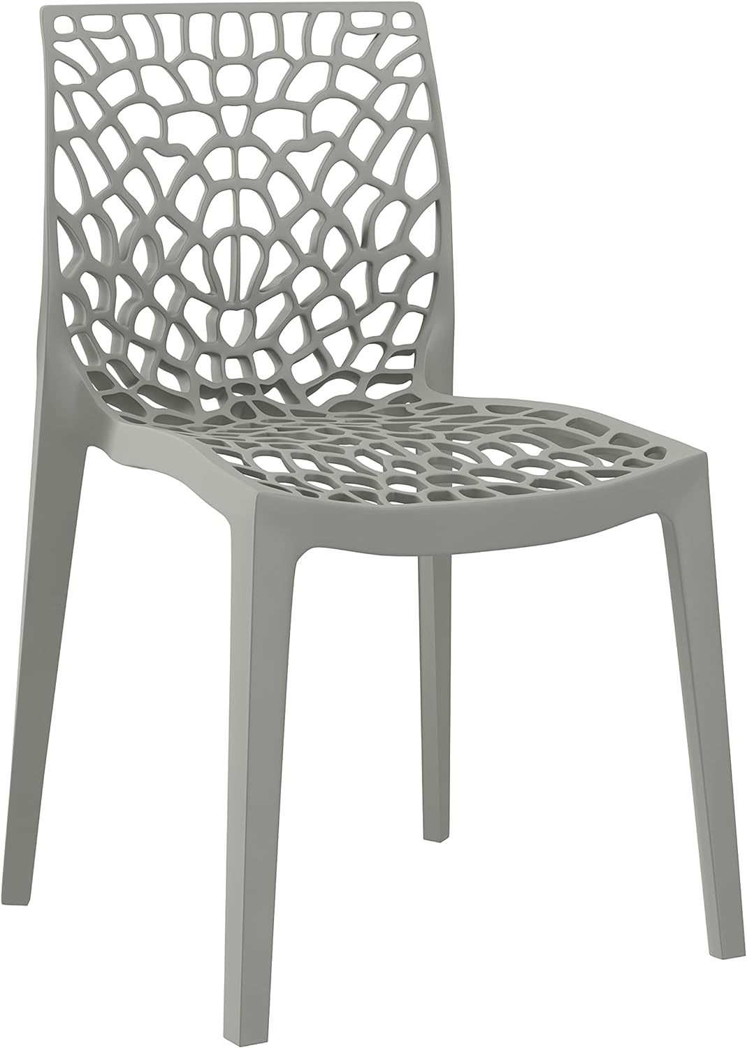 Armless Dining Chairs, Gray, Set of 2