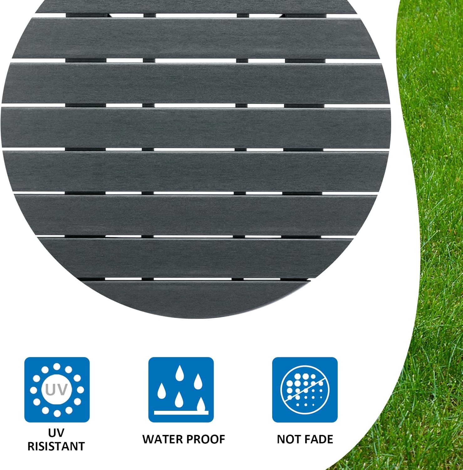 Outdoor Round Coffee Table, Adirondack Patio Coffee Table