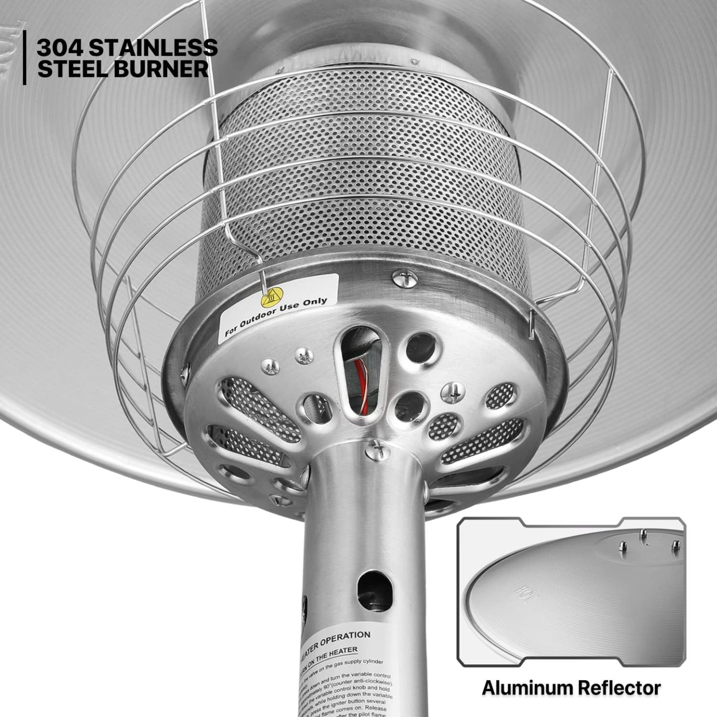 Portable Patio Heater Standing Patio Floor Air Heater 11000 BTU Floor Standing Heater with Ignition System for Outside Garden Porch Party Deck,Black