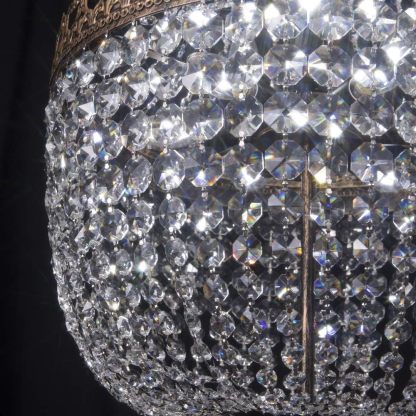 Crystal Chandelier Lights, 9-Light French Empire Country Foyer Chandelier Pendant, Hanging Ceiling Lighting Fixture for Dining Living Room Bedroom Kitchen, 35" H x 19.69" W, Antique Bronze