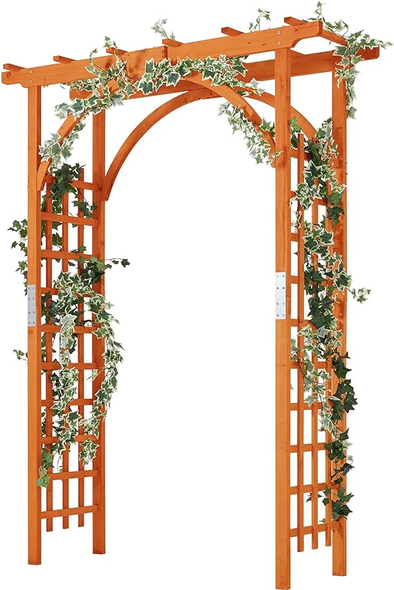 85in Wooden Garden Trellis Horticulture Garden Arch Arbor for Climbing Planting Plant Stand in Garden Yard Outdoor, Brown