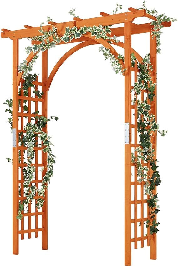 85in Wooden Garden Trellis Horticulture Garden Arch Arbor for Climbing Planting Plant Stand in Garden Yard Outdoor, Brown