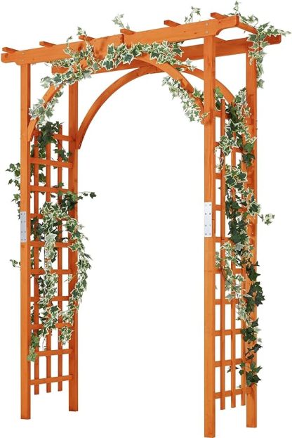 85in Wooden Garden Trellis Horticulture Garden Arch Arbor for Climbing Planting Plant Stand in Garden Yard Outdoor, Brown