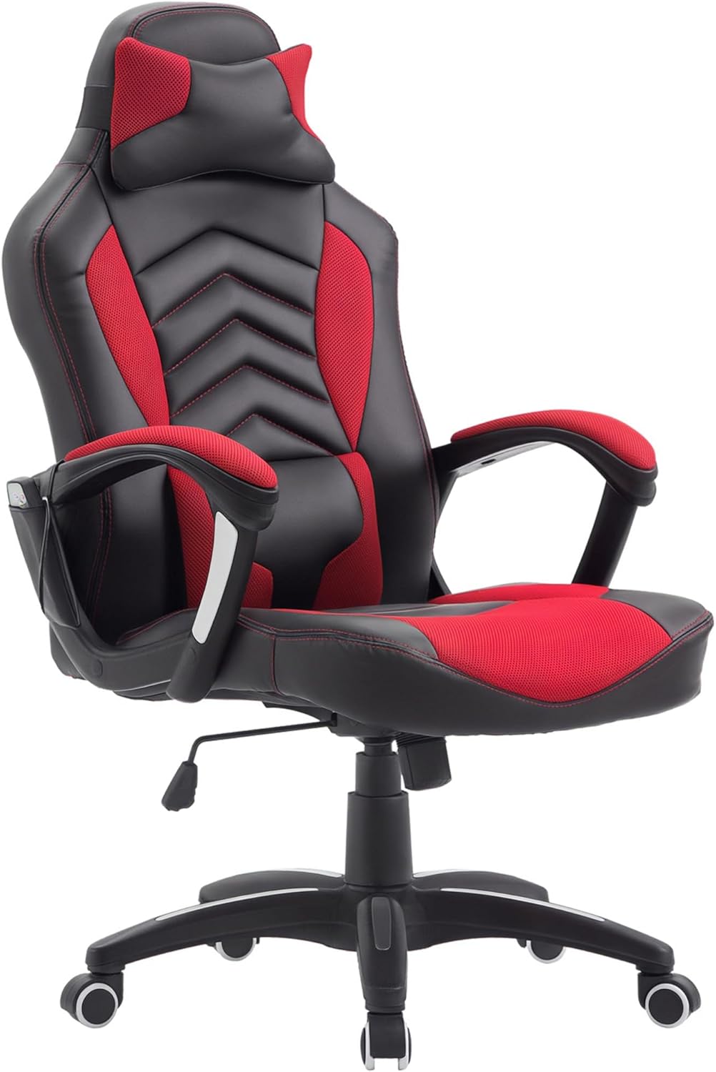 6 Vibrating Point Massage Computer Gaming Chair 5 Modes, Racing Style Heated Desk Chair Swivel Rolling Chair with Headrest