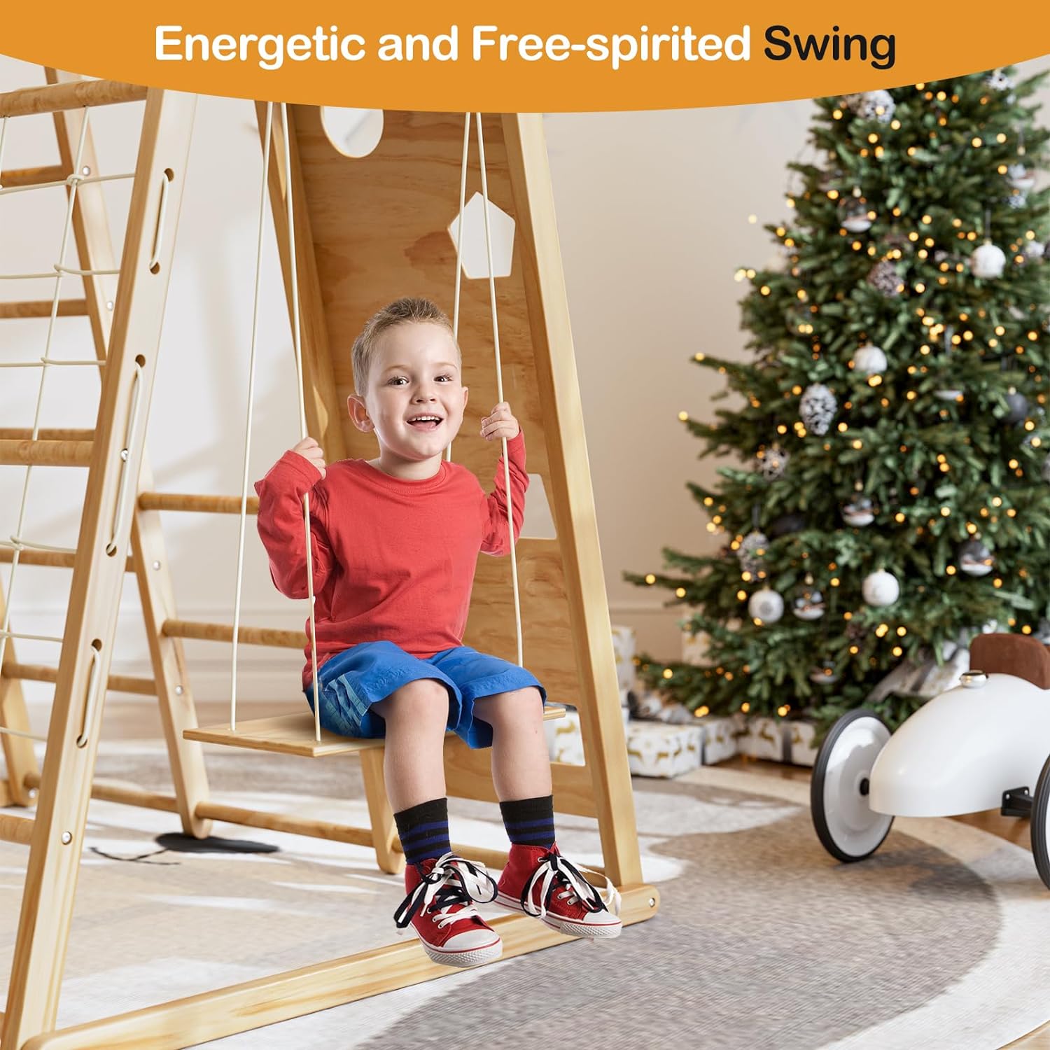 Indoor Jungle Gym for Kids 2-6yrs, Upgraded 8-in-1 Climbing Toy