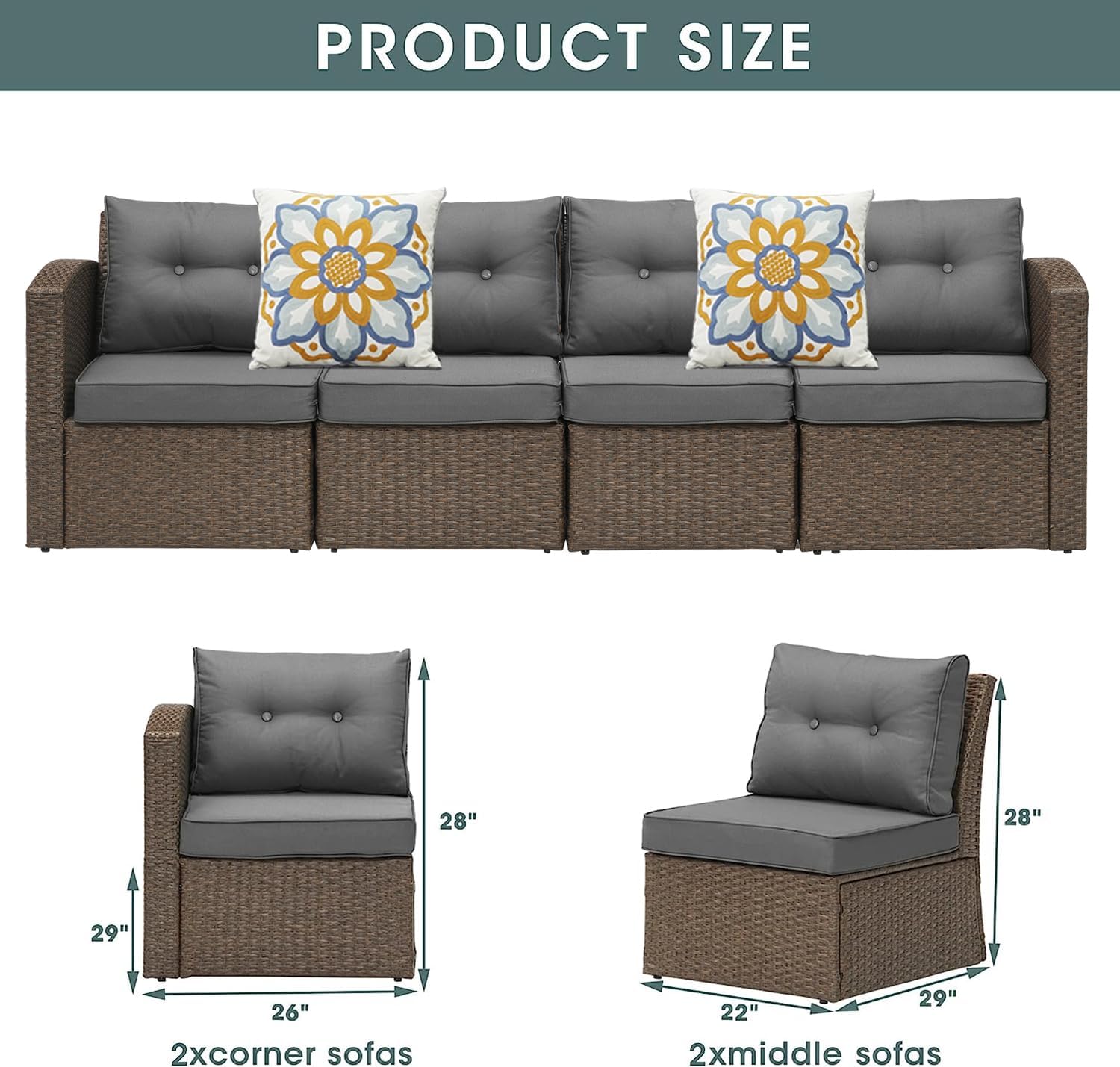 Outdoor Furniture, Brown/Dark Grey