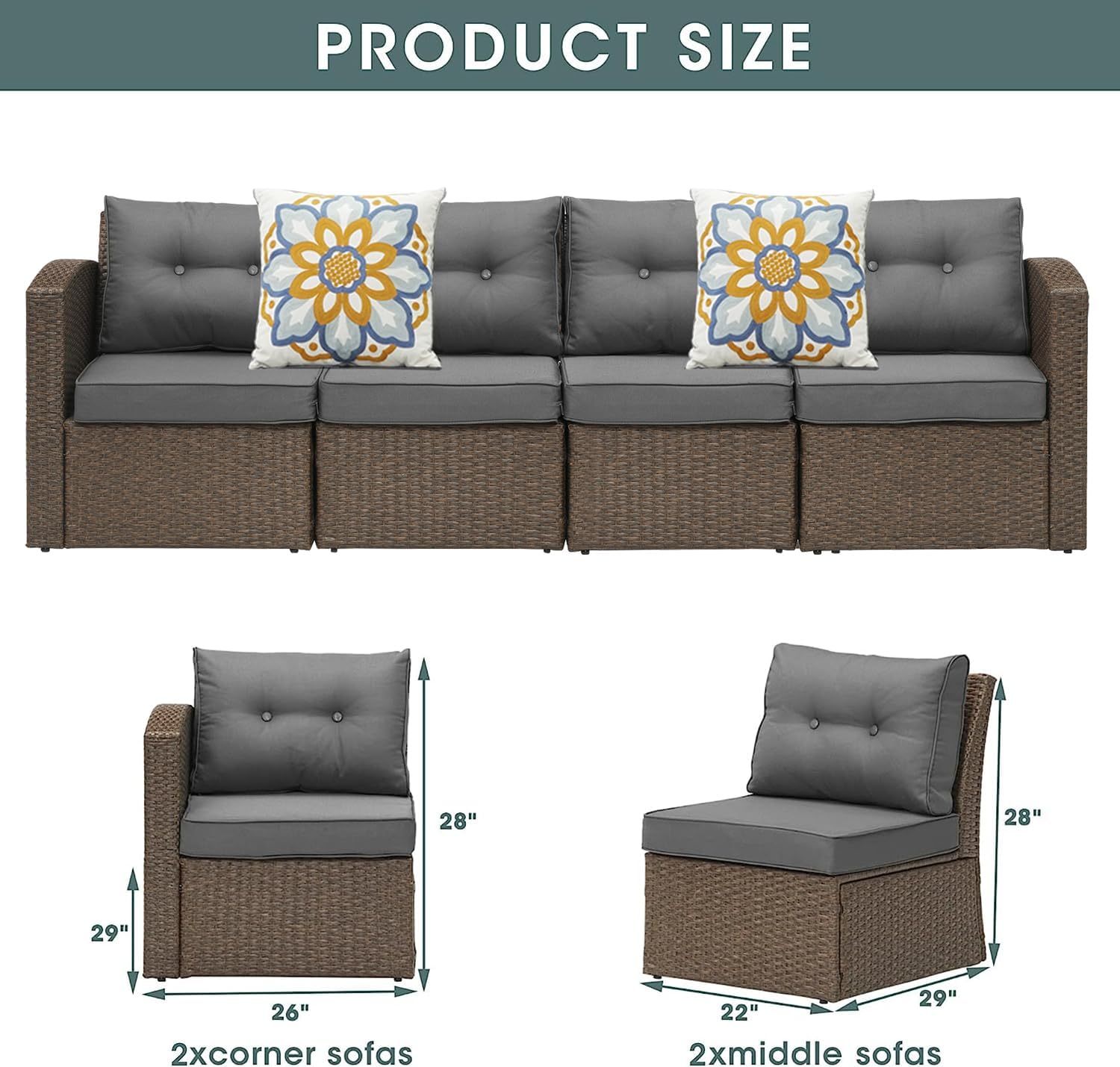 Outdoor Furniture, Brown/Dark Grey