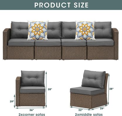 Outdoor Furniture, Brown/Dark Grey