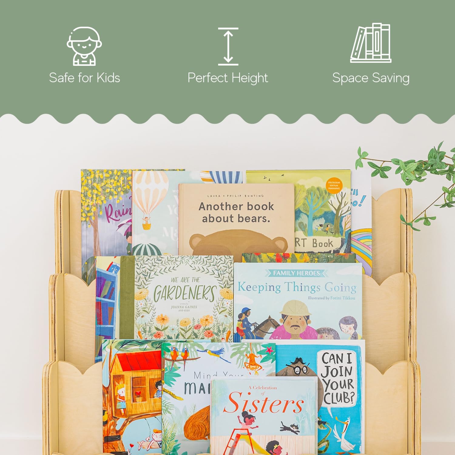 Perfect Height 3-Tier Montessori Bookshelf for Kids