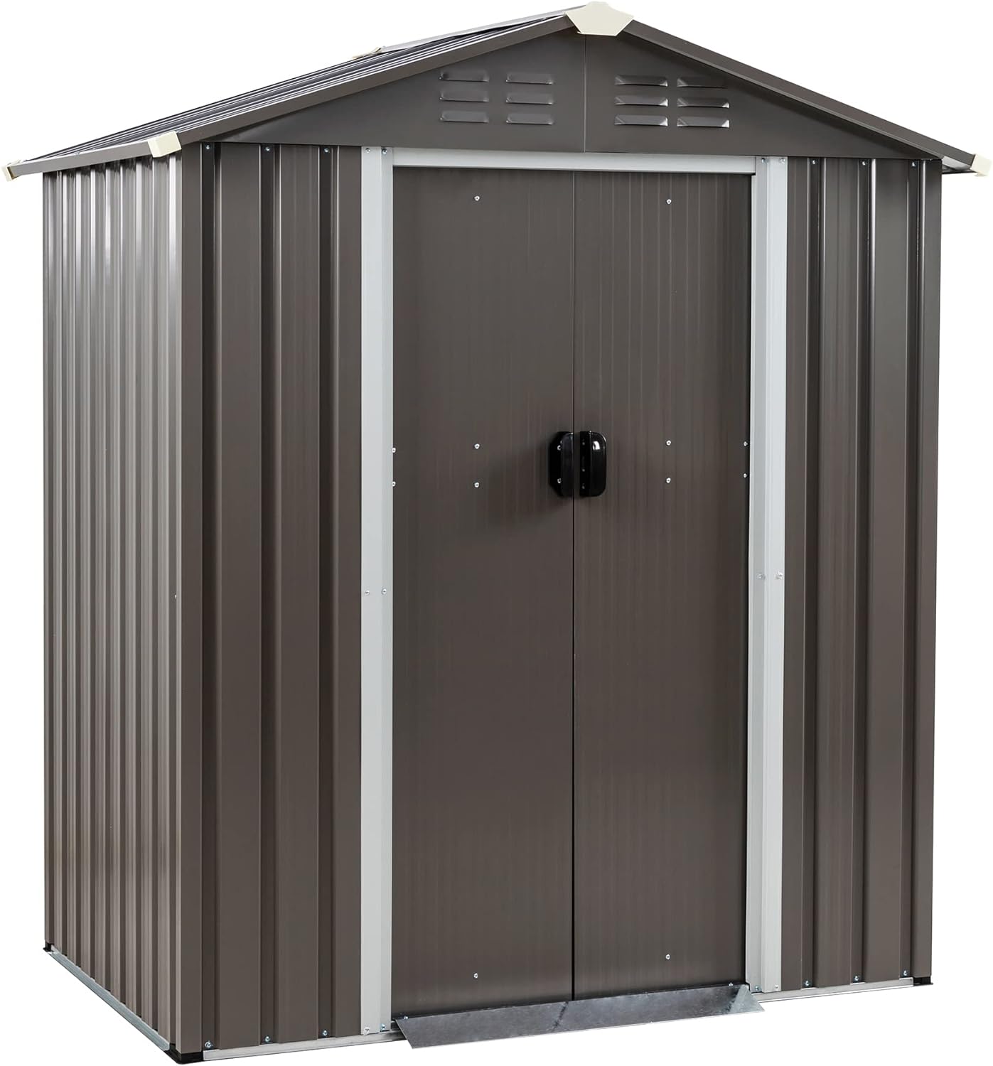 5x3 FT Outdoor Storage Shed, Waterproof Metal Garden Sheds with Lockable Double Door