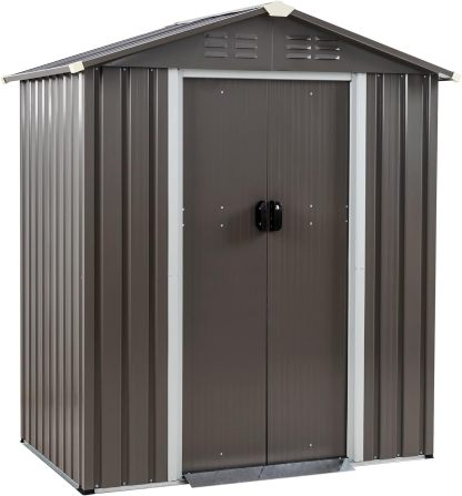 5x3 FT Outdoor Storage Shed, Waterproof Metal Garden Sheds with Lockable Double Door