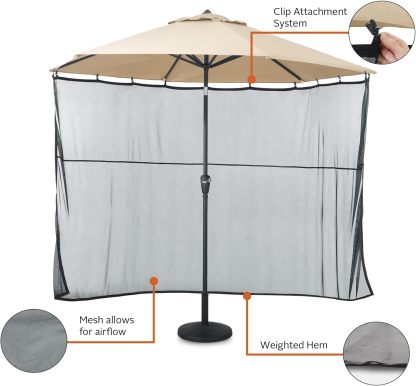 Water-Resistant 68 Inch Universal Patio Umbrella Shade Screen, Patio Furniture Covers