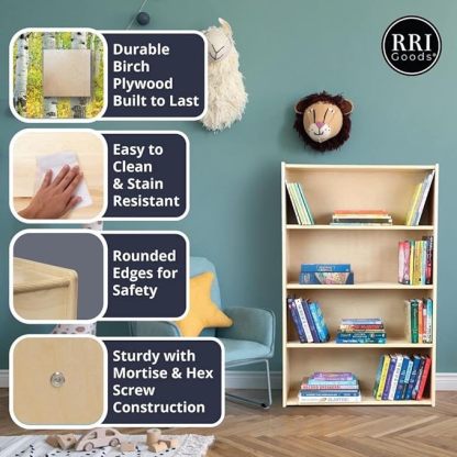 2-Tier Low Shelving Unit, Birch Plywood Horizontal Bookcase