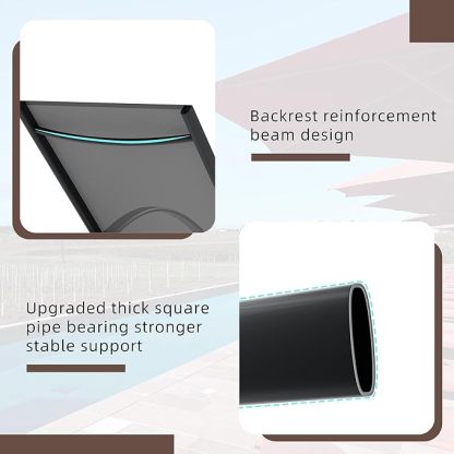 Patio Chaise Lounge Set of 2, Pool Chaise Lounge with Arm