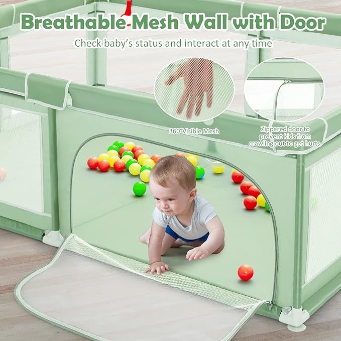 Extra Large Baby Gate Playpen w/ 50 Ocean Balls