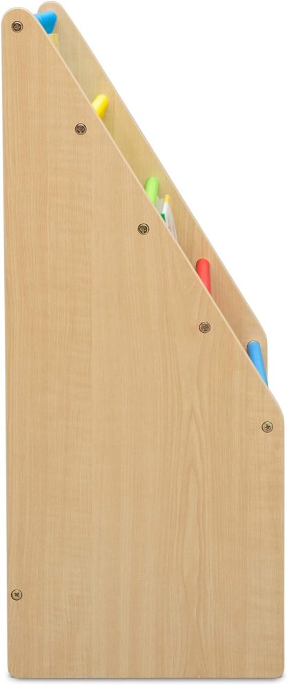 Sling Book Rack Bookshelf, 4-Tier Wooden Shelf with Soft Fabric Pockets