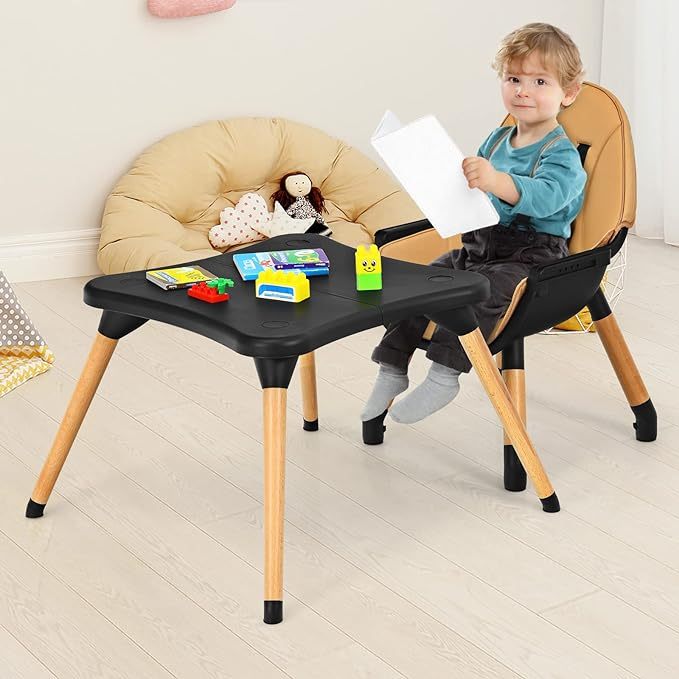 5-in-1 Convertible Wooden Highchair for Babies and Toddlers/Table and Chair Set