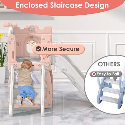 7 in 1 Toddler Slide, L-Shaped Kids Slide for Toddlers Age 1+