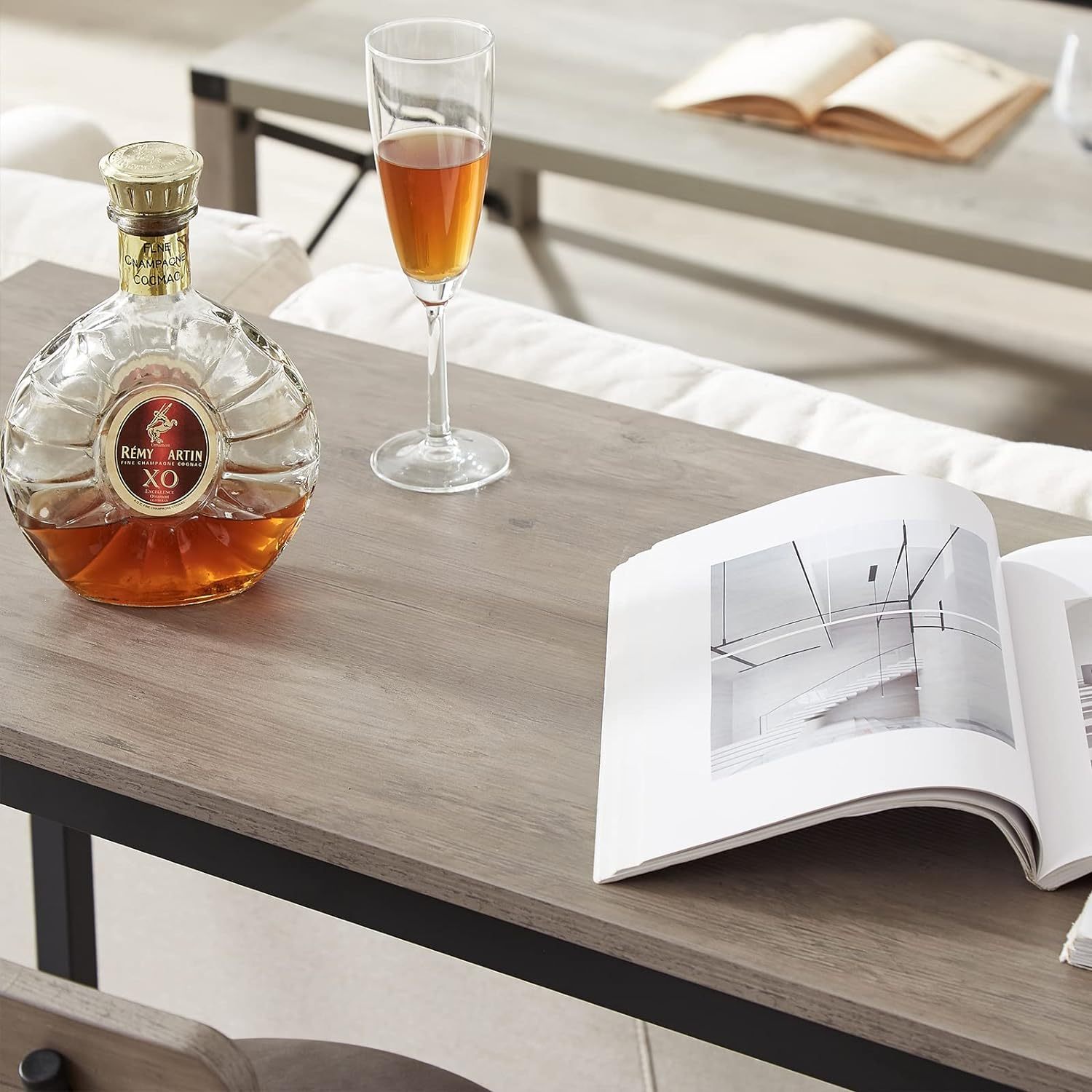 Bar Table and Chairs Set for 2, 3-Piece Small Rectangle Pub Bistro Table and PU Upholstered Stools with Backrest