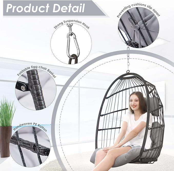 Hanging Egg Chair Without Stand Swing Hammock Egg Basket Chair
