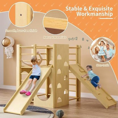 Indoor Jungle Gym, 10 in-1 Climbing Toys for Toddlers 1-3