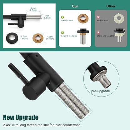 Cold Water Only Kitchen Faucet 360 Degree Swivel Spout Matte Black High Arc Sink Tap Brass Faucet Goose Neck