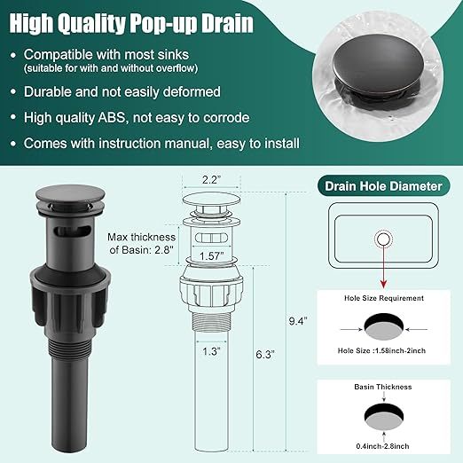 Oil Rubbed Bronze Vessel Sink Bathroom Tall Faucet One Hole Single Handle Basin Mixer Tap Lavatory Vanity Brass Pop Up Drain Included Deck Mount Modern Tall Bathroom Faucet