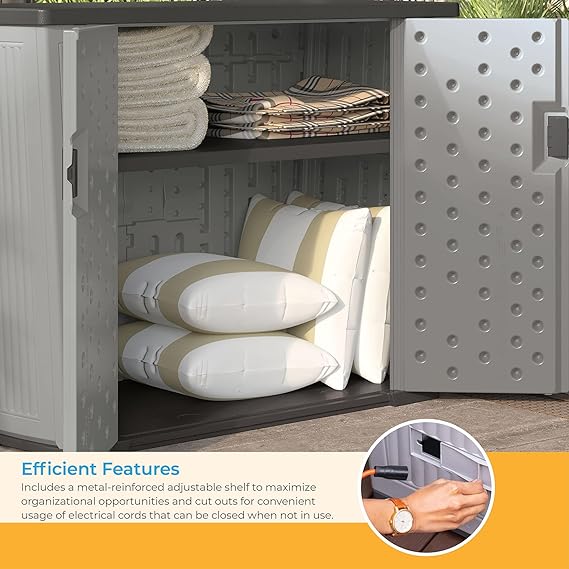 Outdoor Storage Unit, 130 Gallons, Peppercorn