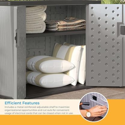 Outdoor Storage Unit, 130 Gallons, Peppercorn