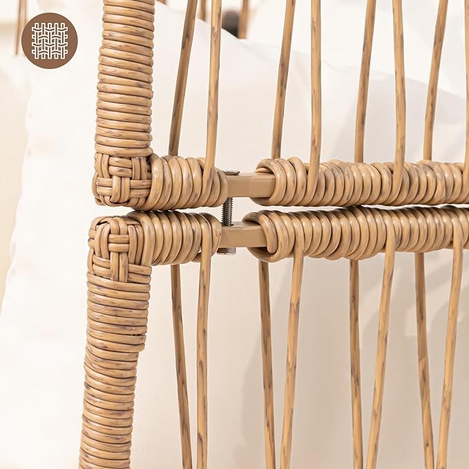 Oversized Wicker Egg Chair Hand-Woven Stable and Sturdy 440 lbs. Load