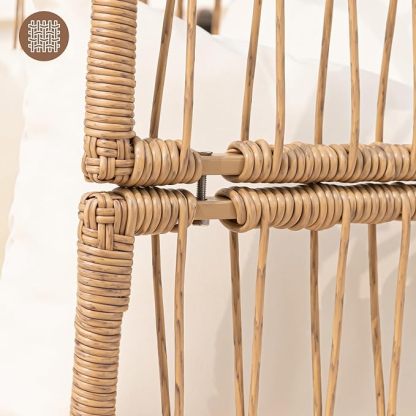 Oversized Wicker Egg Chair Hand-Woven Stable and Sturdy 440 lbs. Load