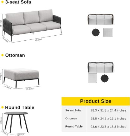 Patio Furniture Set, Outdoor Furniture Sectional Sofa Set
