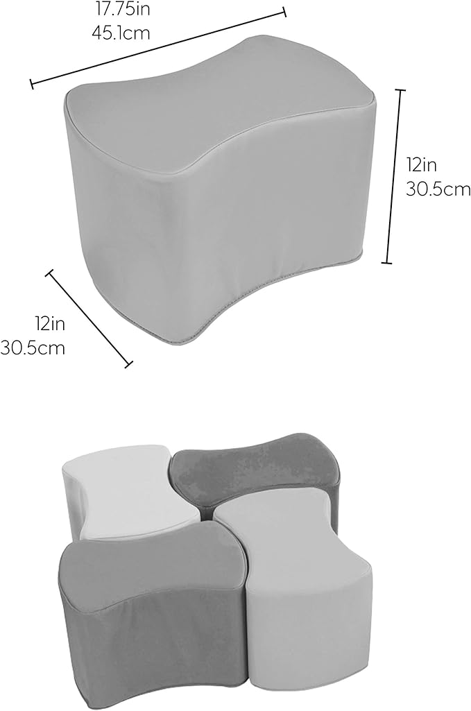 12" Butterfly Modular Soft Foam Stool Set for Children Ages 4-7