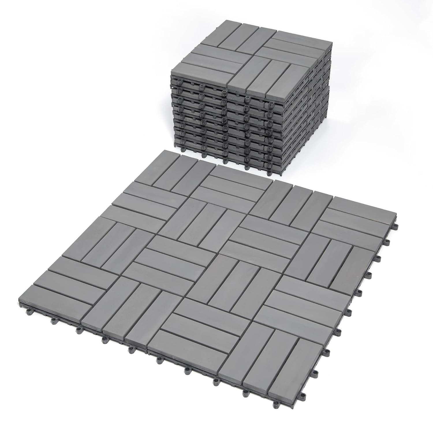 Interlocking Deck Tiles 12"x12"x0.94'' Gray