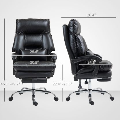 Overstuffed Executive Office Chair, Reclining Desk Chair with Swivel Wheels