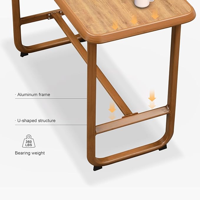 3 Pieces Patio Bar Set Modern Aluminum Table and Wicker Bar Chairs Set