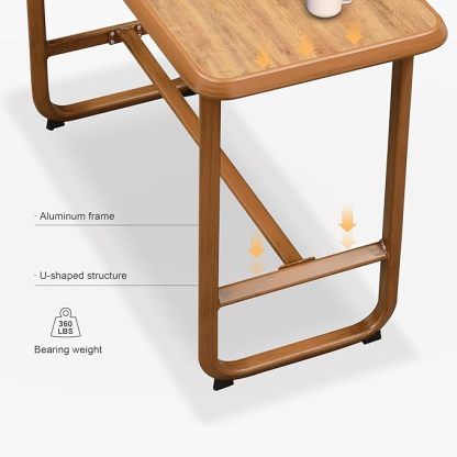 3 Pieces Patio Bar Set Modern Aluminum Table and Wicker Bar Chairs Set