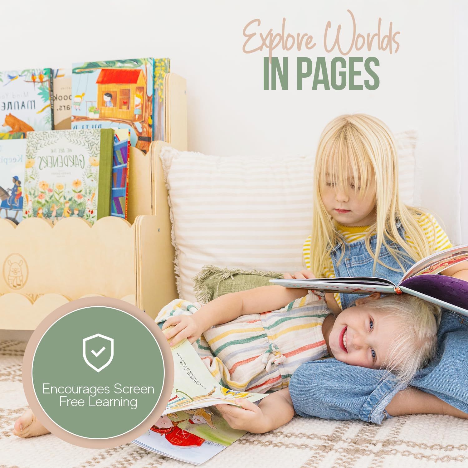 Perfect Height 3-Tier Montessori Bookshelf for Kids