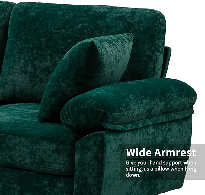 U-Shaped Sectional Sofa Couch, Modern Velvet L-Shaped Couch Set