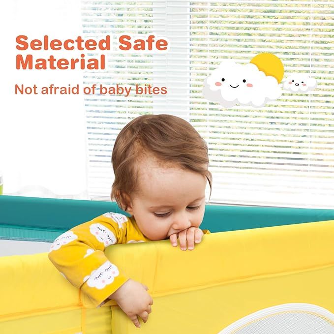 Extra Large Baby Gate Playpen w/ 50 Ocean Balls, No Gaps Infant Safety Gates