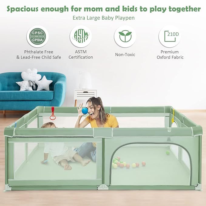 Extra Large Baby Gate Playpen w/ 50 Ocean Balls