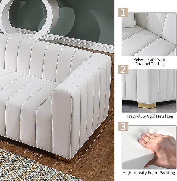 2 Piece Living Room Furniture Set, Including Loveseat and 3-Seater Sofa Couch