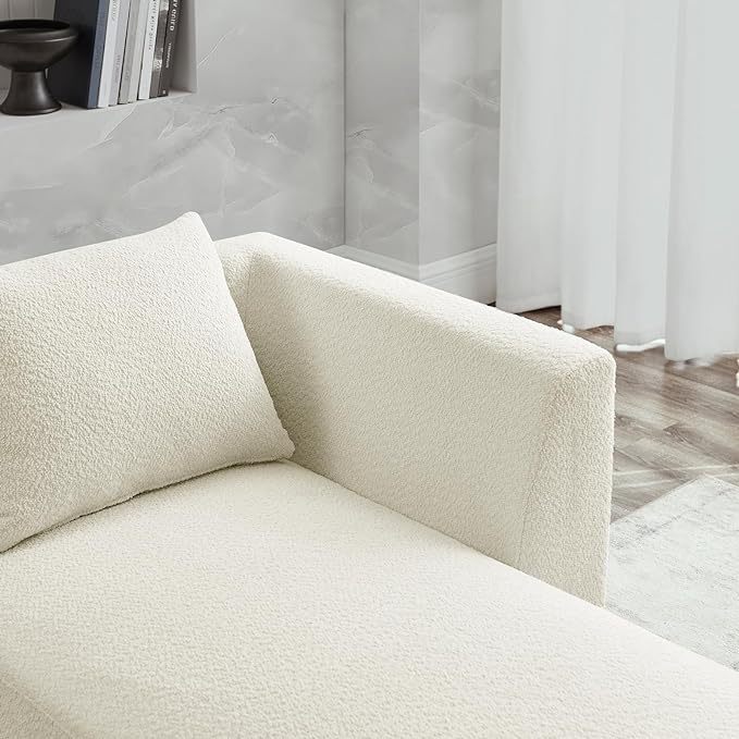 Modular Sectional Sofa, Boucle L-Shaped Couch with Left Side Chaise